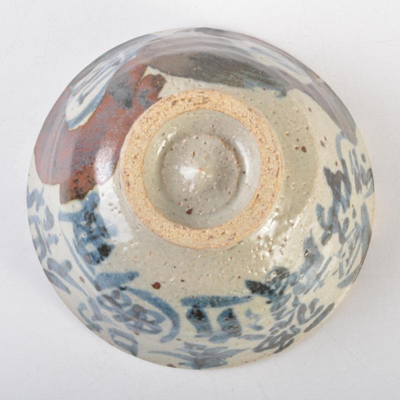 茶道具　染付　微風吹幽松　近聴声愈好　茶碗　清水公照絵付　共箱　V　6609