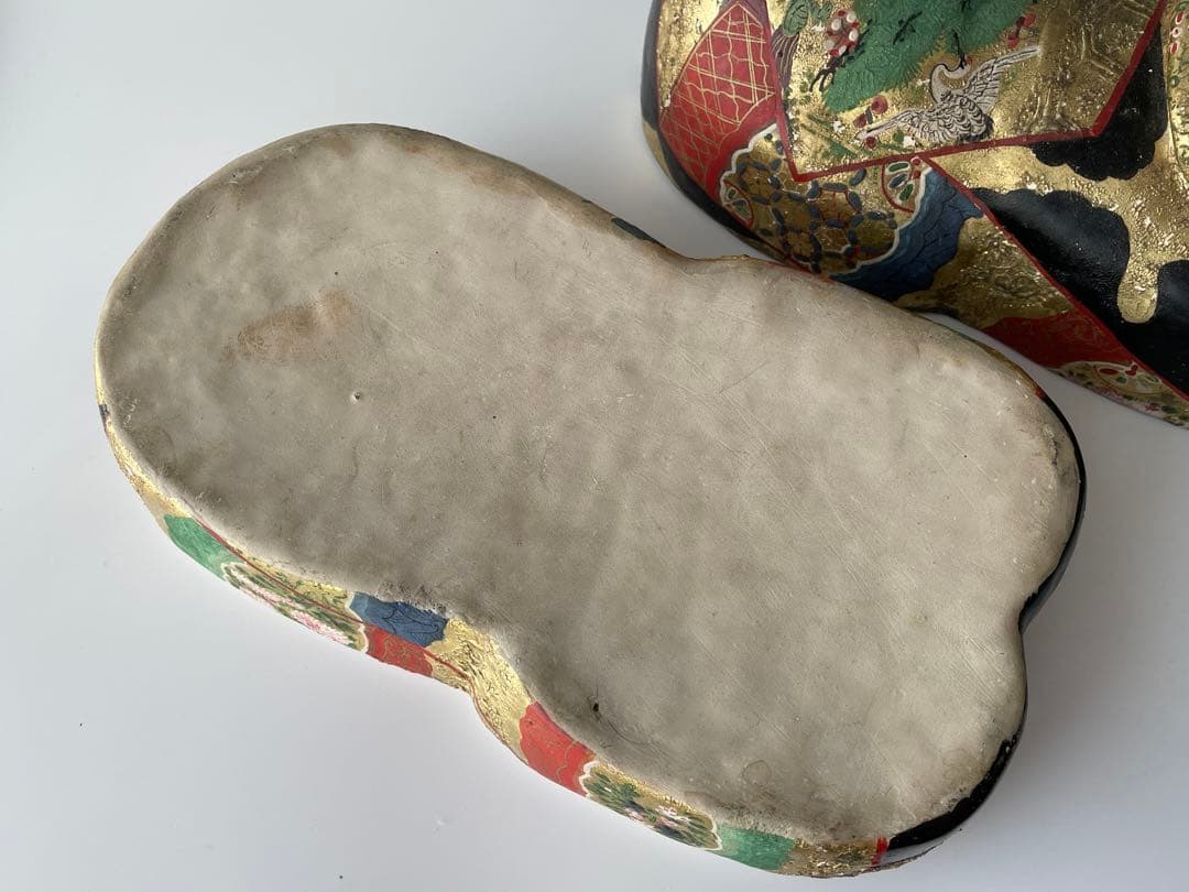 【江戸期】犬筥 一対 大型 24cm 彩色金彩 古美術 骨董品 有職飾り 希少品