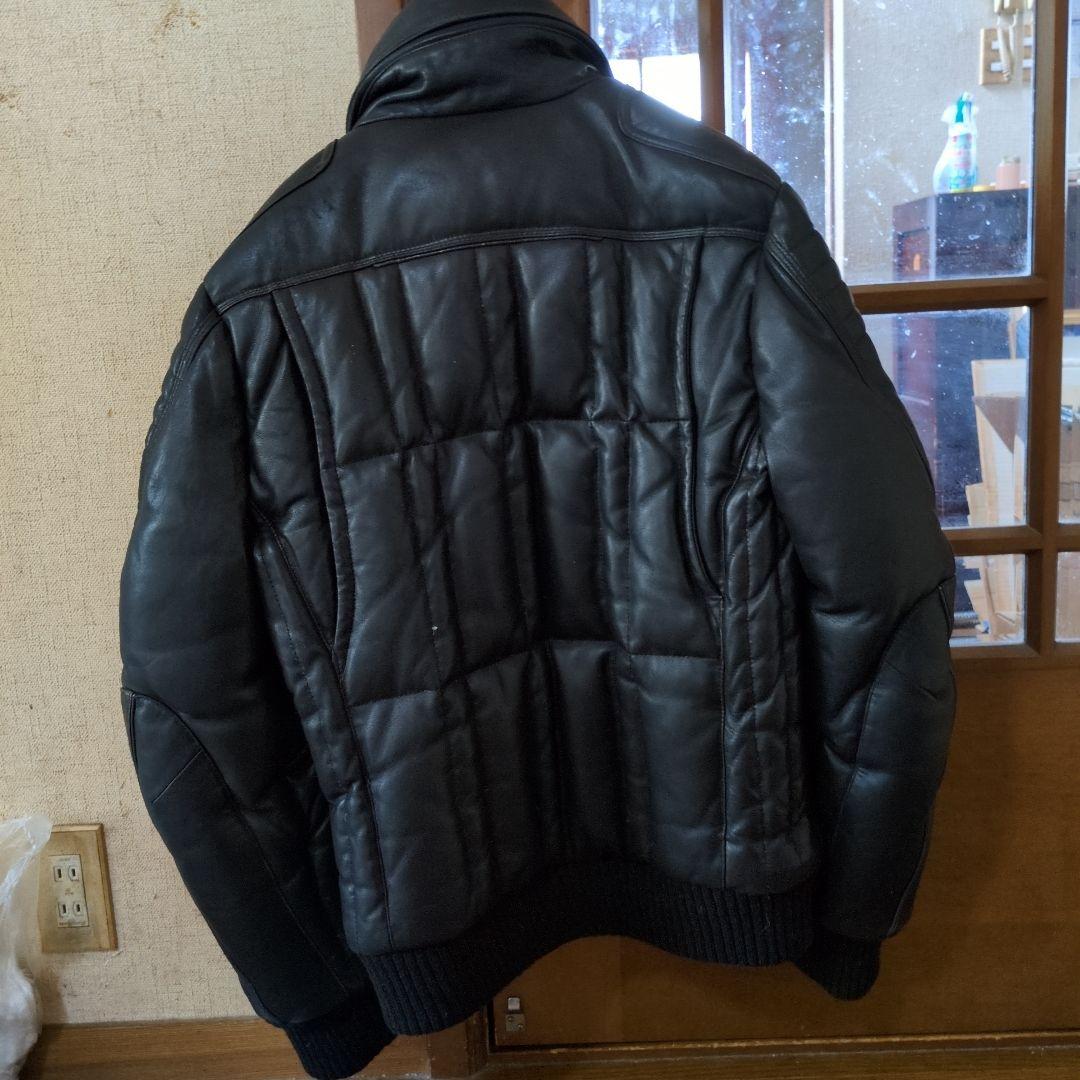 ユニオンジャップシングルライダースダウンジャケットブラックサイズM