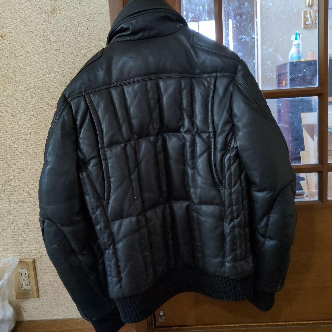 ユニオンジャップシングルライダースダウンジャケットブラックサイズM