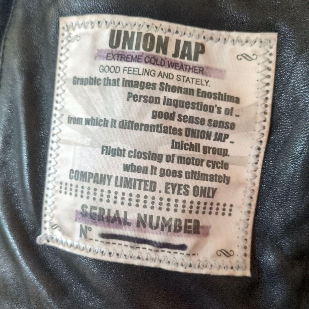 ユニオンジャップシングルライダースダウンジャケットブラックサイズM