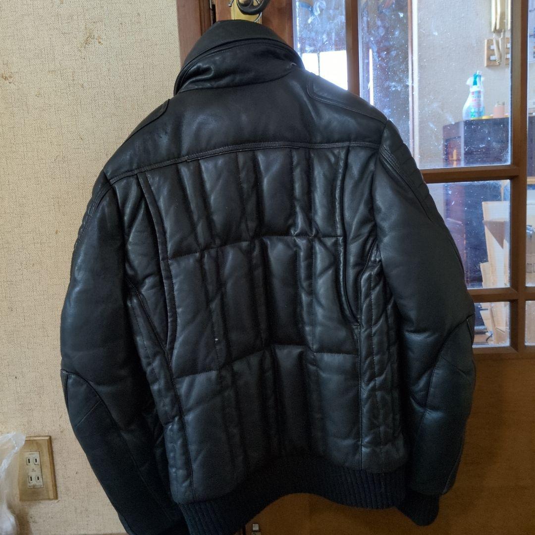 ユニオンジャップシングルライダースダウンジャケットブラックサイズM