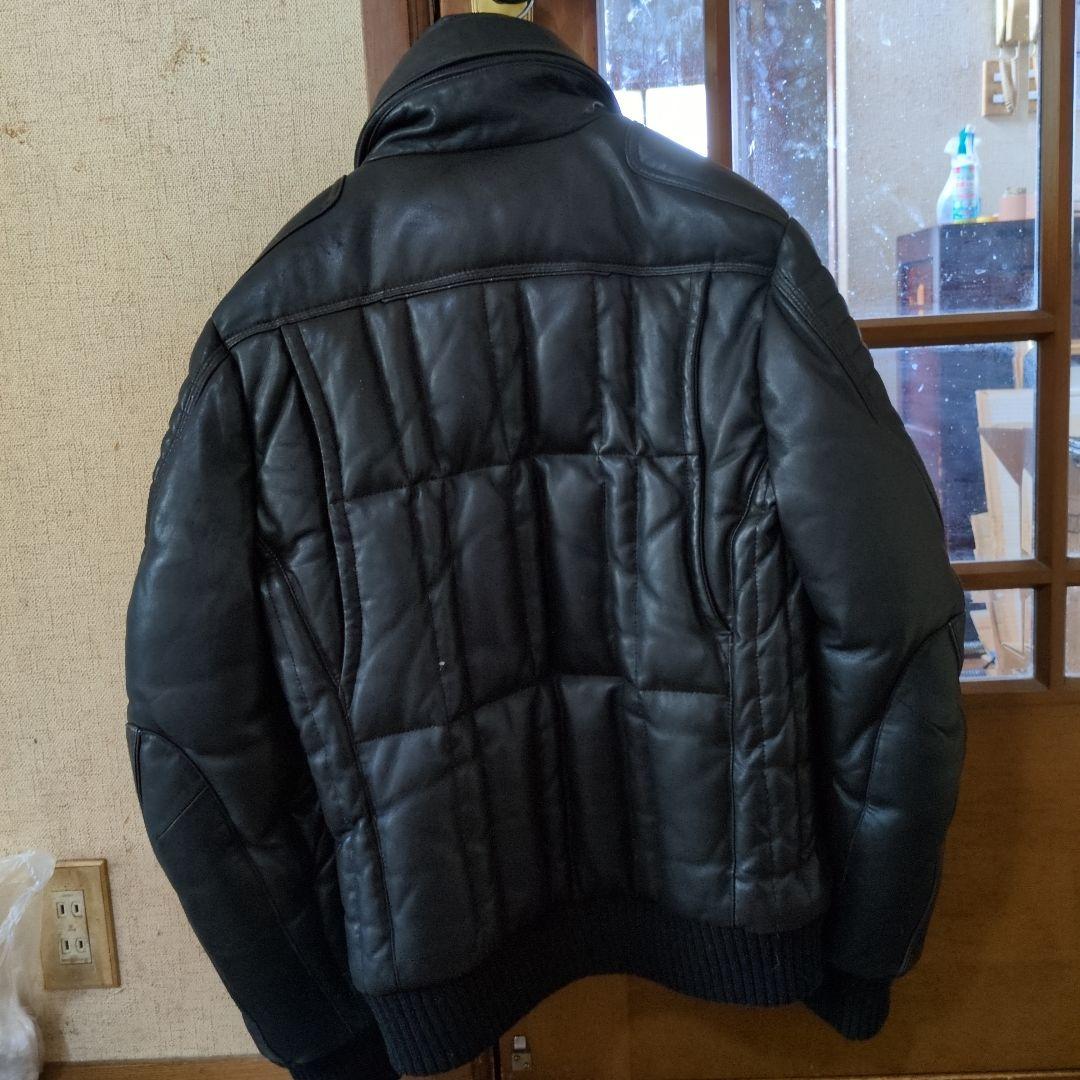 ユニオンジャップシングルライダースダウンジャケットブラックサイズM