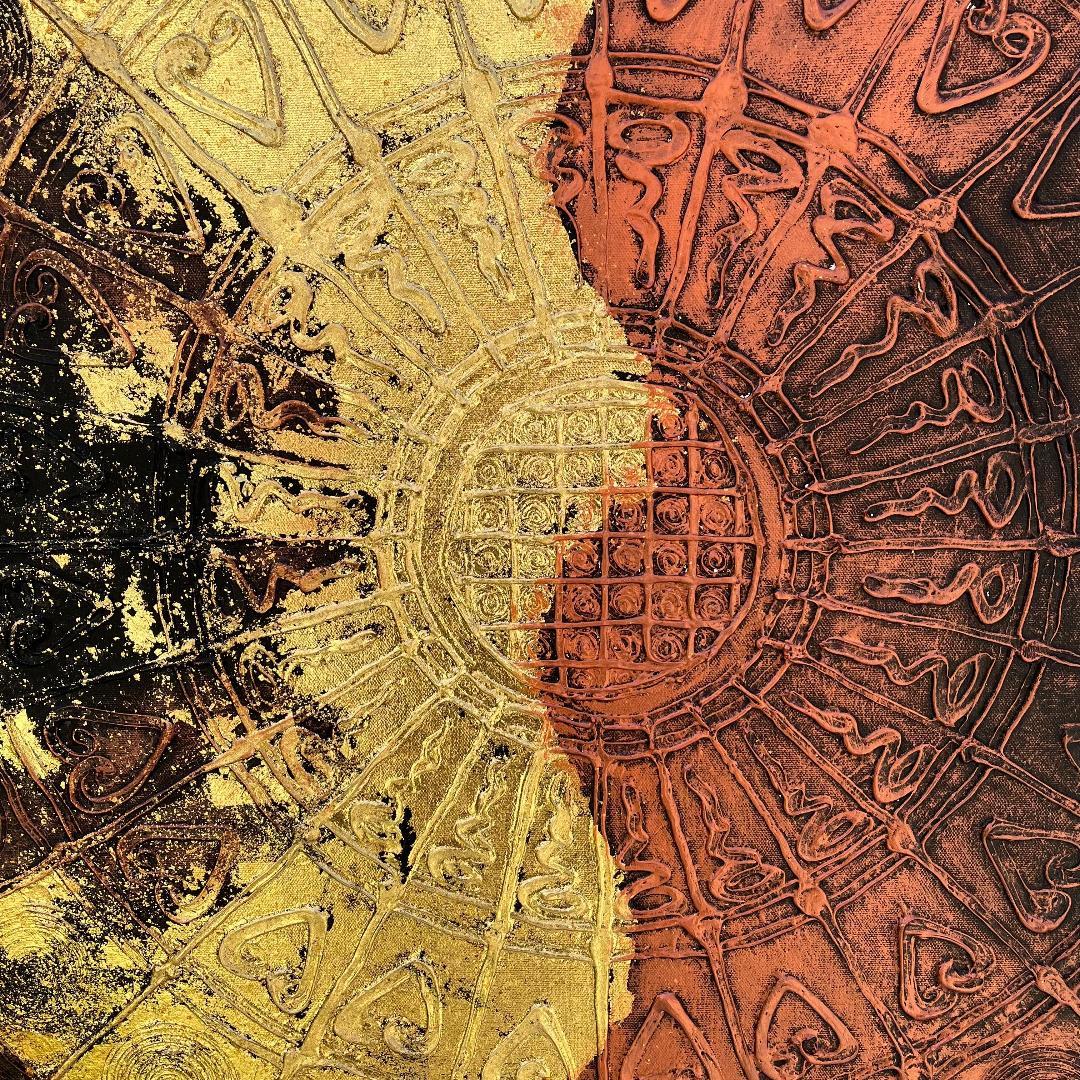 壁掛けアートインテリア モダン現代アート作品 大きな絵 90cm×90cm