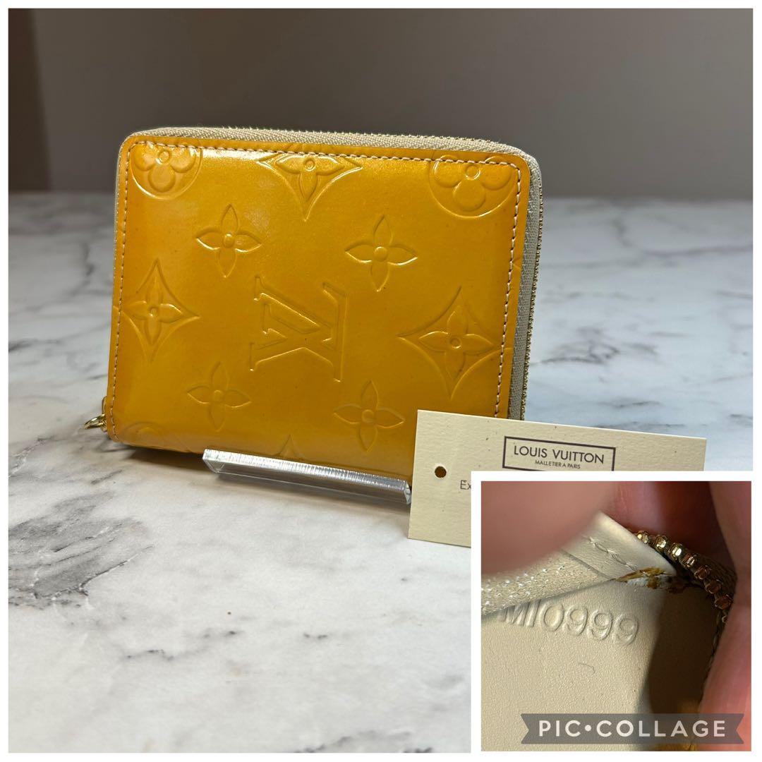 極美品 LV ヴェルニ コンパクトジップ 折り財布 MI0929 黄色 2767