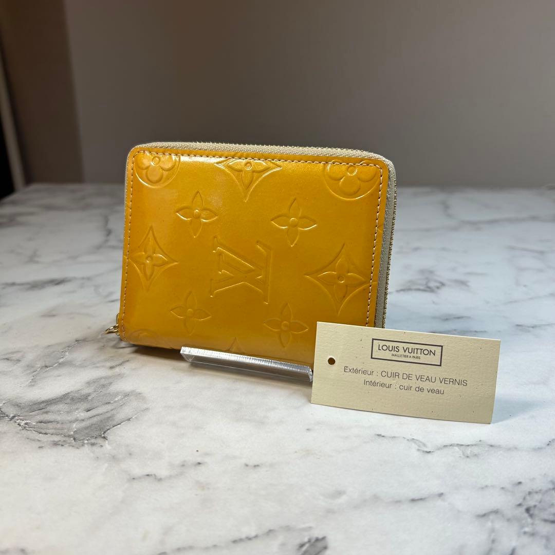 極美品 LV ヴェルニ コンパクトジップ 折り財布 MI0929 黄色 2767