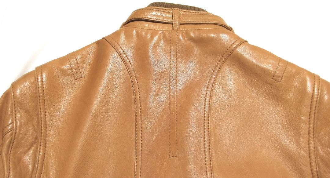 LOVELESS羊革シングルライダースJK【S】希少ヌメ色W-ZIP