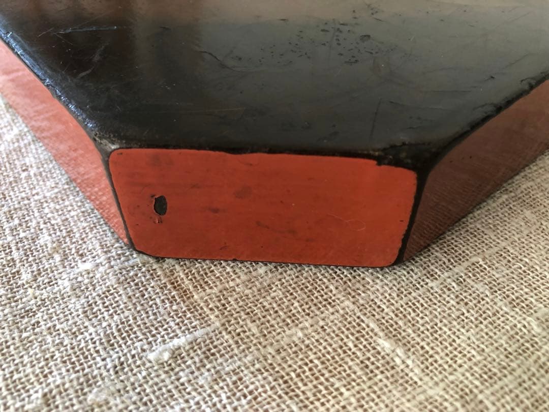 古美術 根来 隅切盆(折敷)