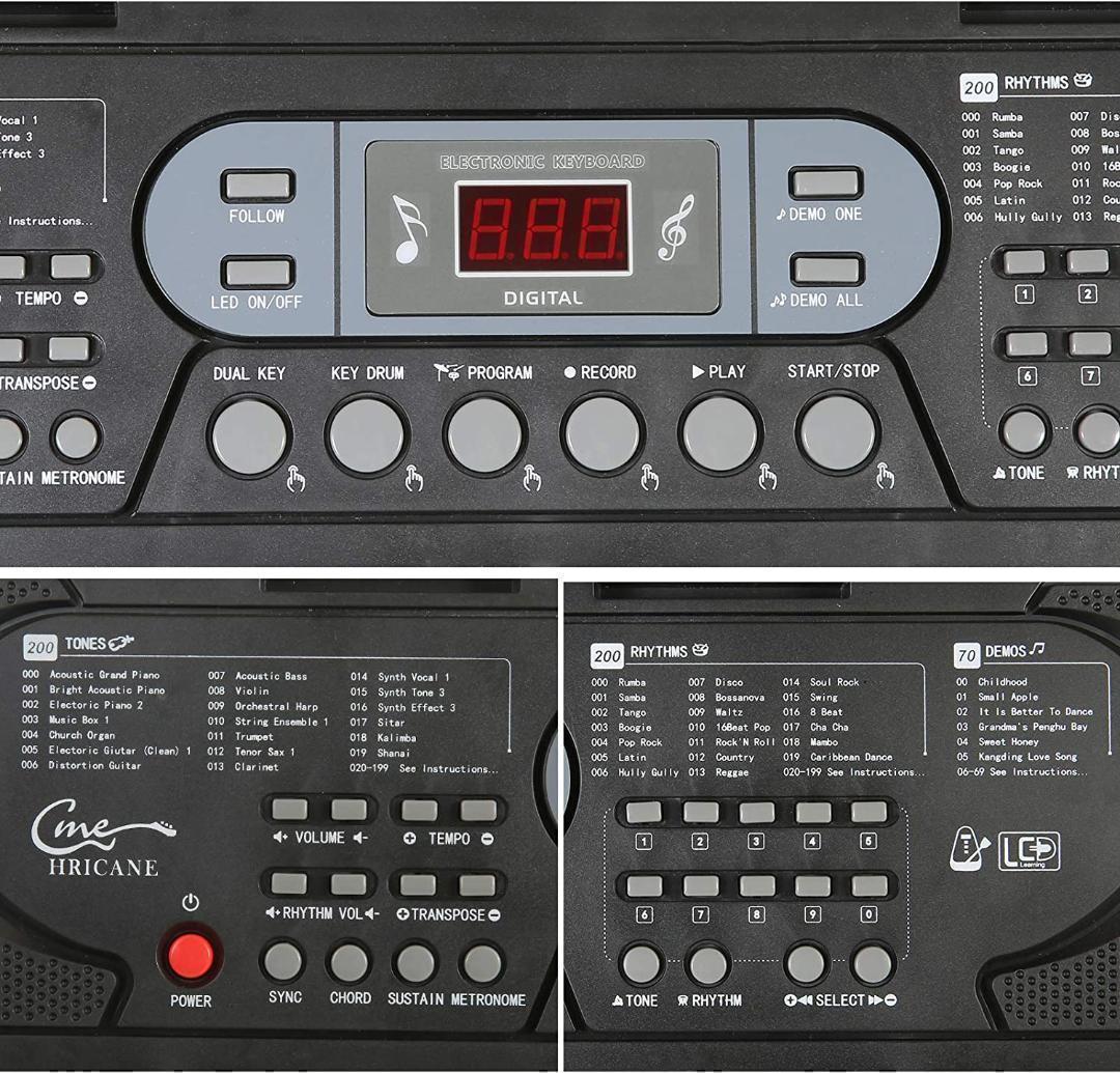 【M1885-105-70】電子ピアノ　61鍵盤　デジタルピアノ　電子キーボード