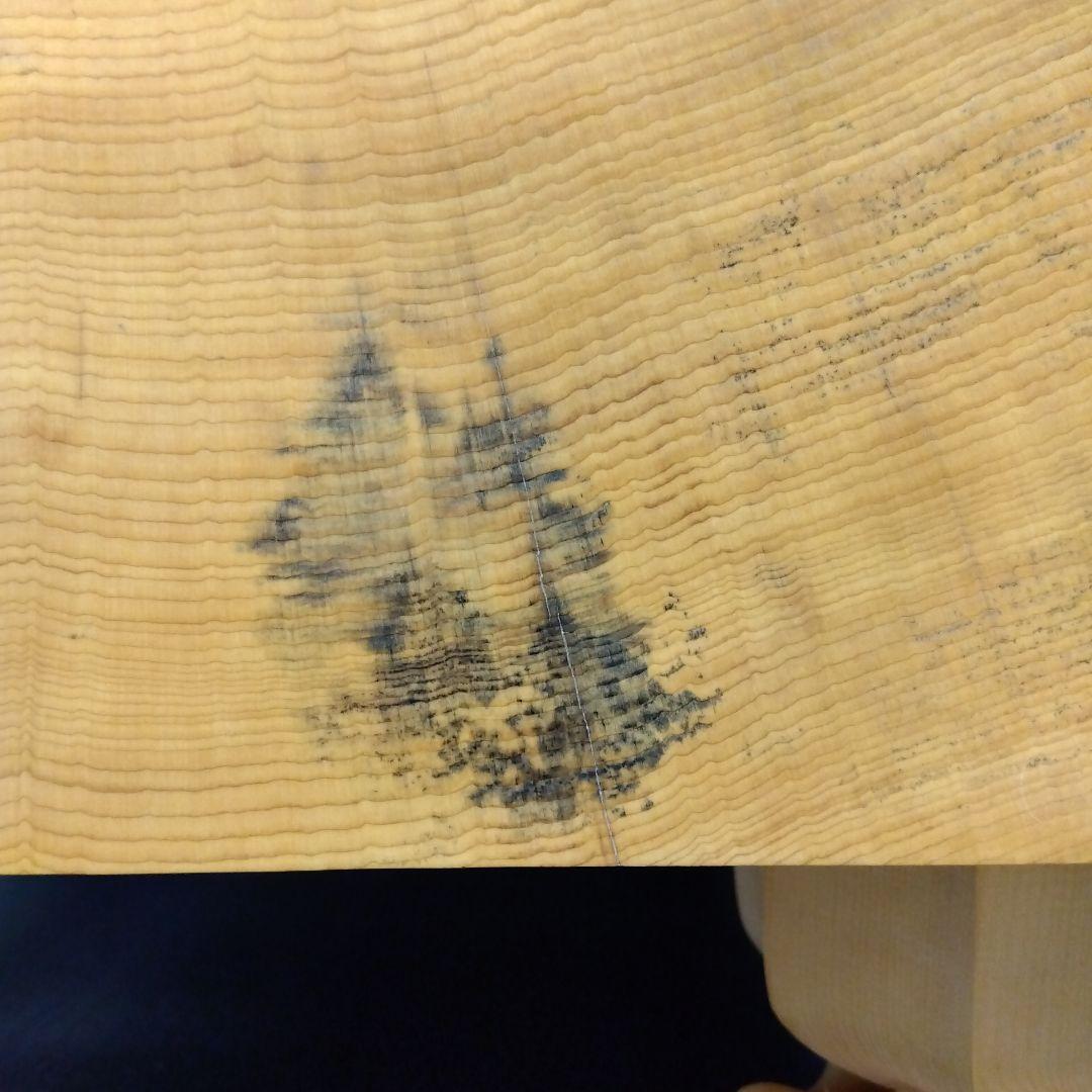 【国産　本榧　４寸碁盤　木裏】