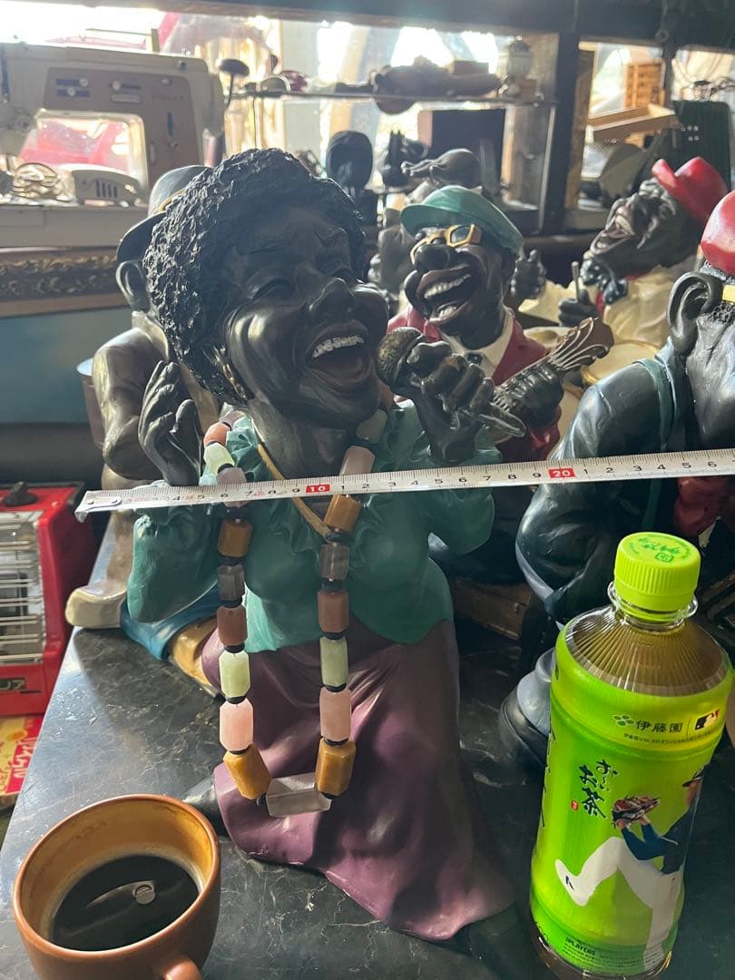 ジャズ人形、38センチ、FRP製黒人人形、JAZZ人形、JAZZ黒人バンド、