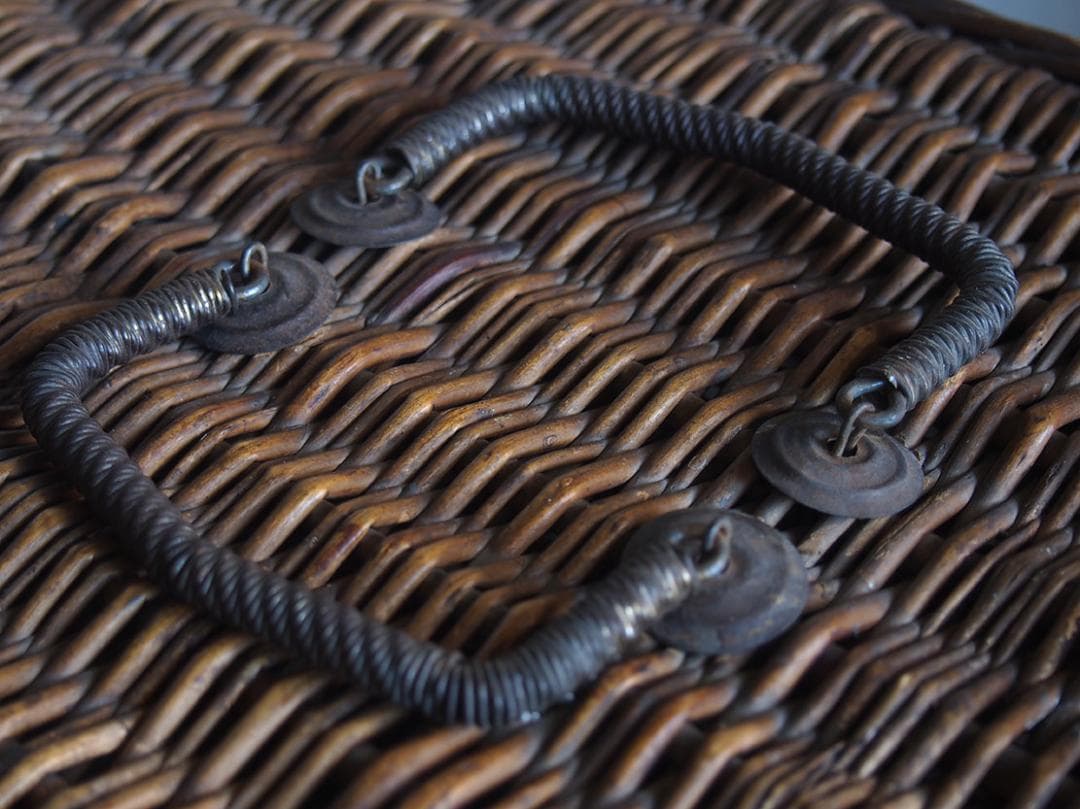 古いバスケット パニエ トランク ピクニック 旅行鞄 収納 欧州/K366