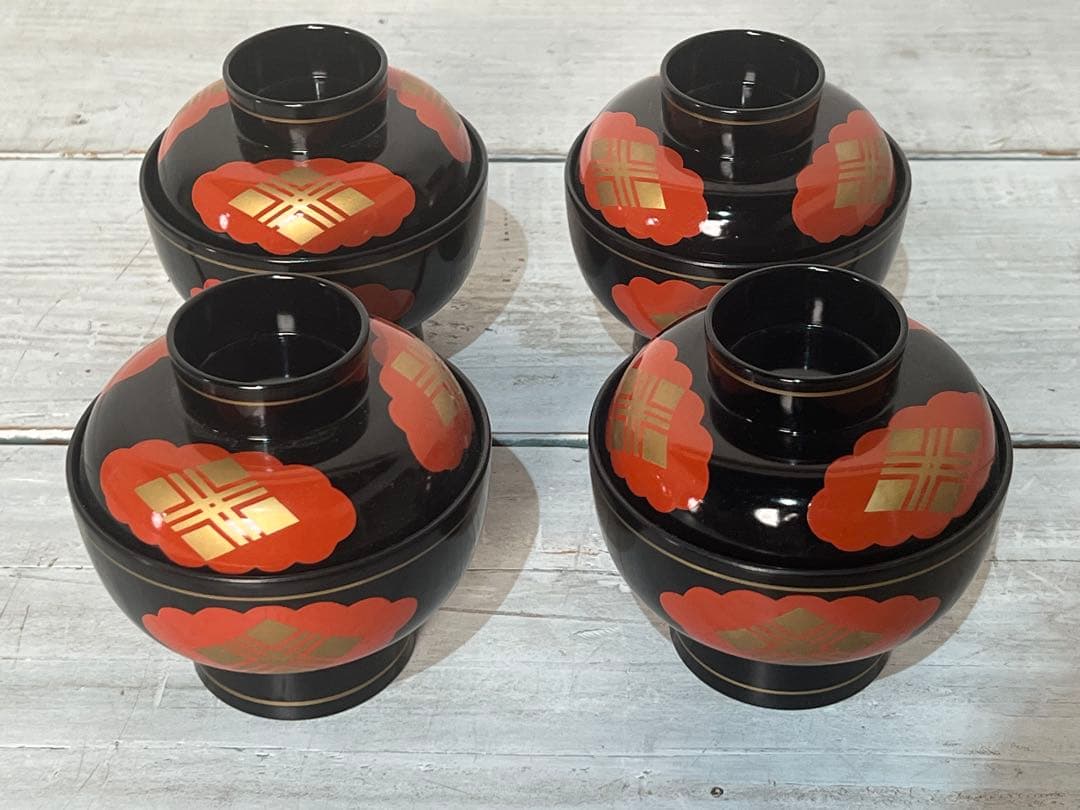 秀衡塗漆器 漆塗り 蓋付き お椀 セット