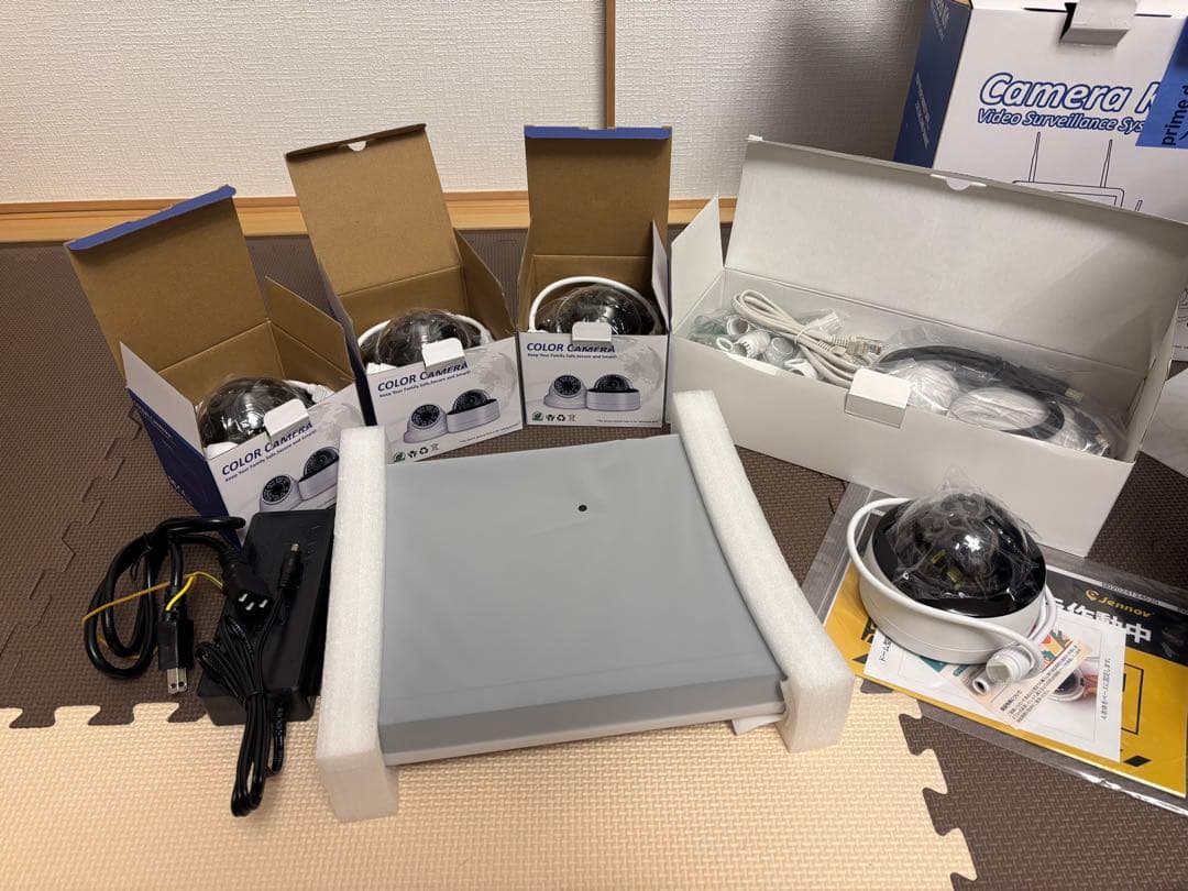 高画質防犯カメラ4台　3TBHDD内蔵レコーダー