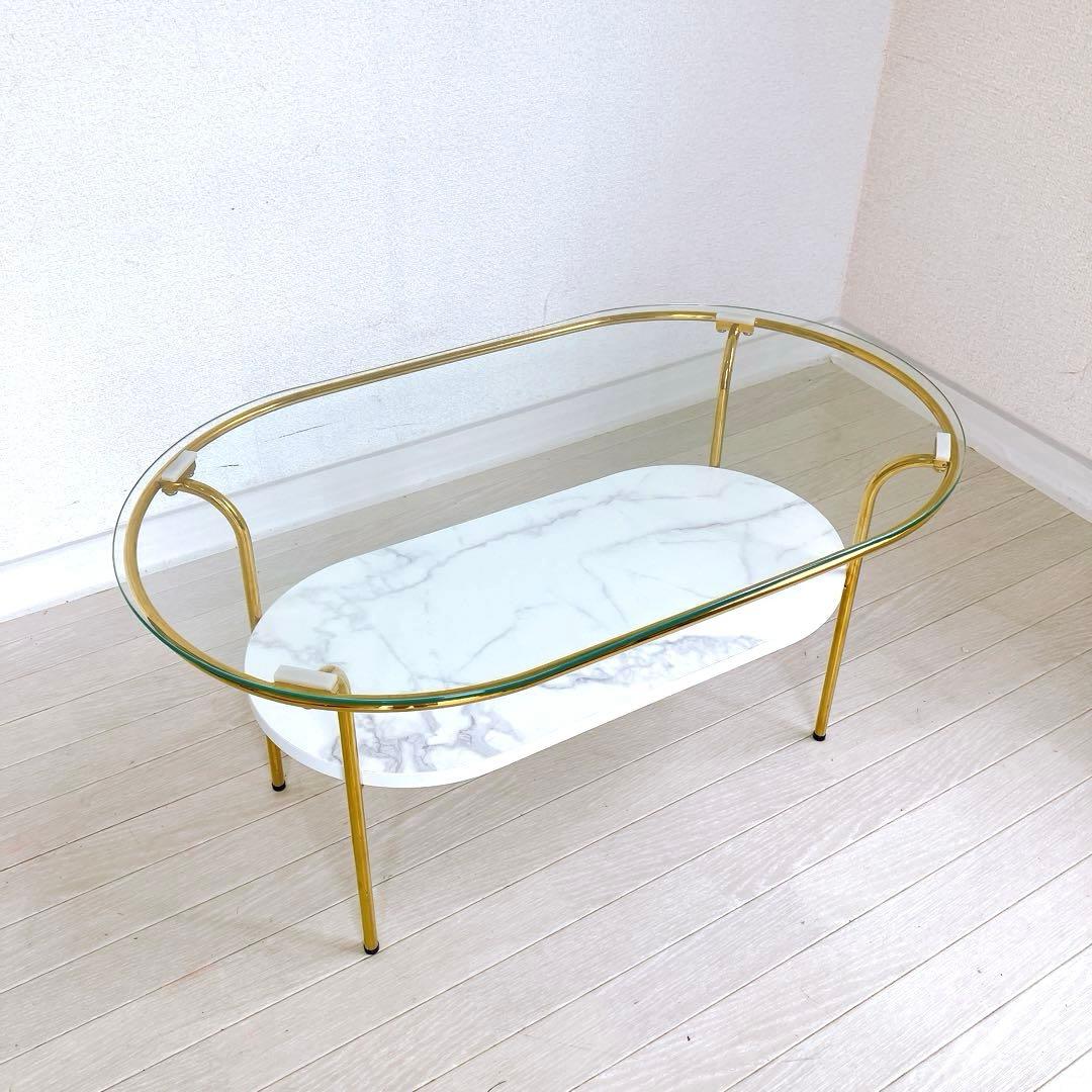 Francfranc レガートコーヒーテーブルS ガラス スリム お洒落 フラン