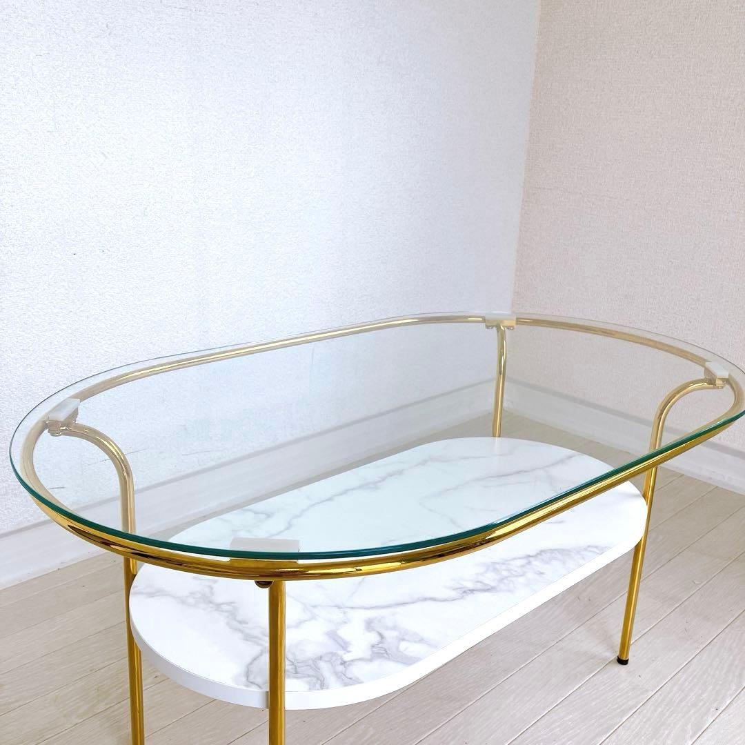 Francfranc レガートコーヒーテーブルS ガラス スリム お洒落 フラン