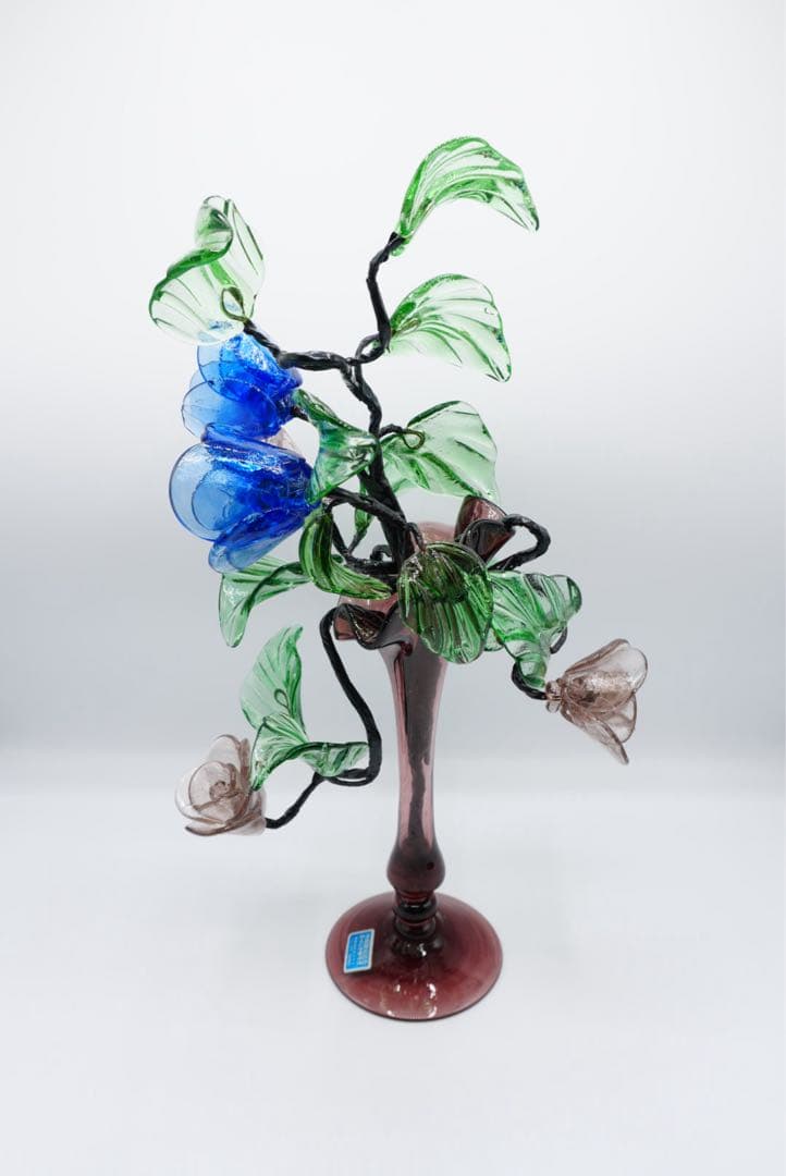 希少　琉球手づくりガラス　花瓶　薔薇　レイアウト式