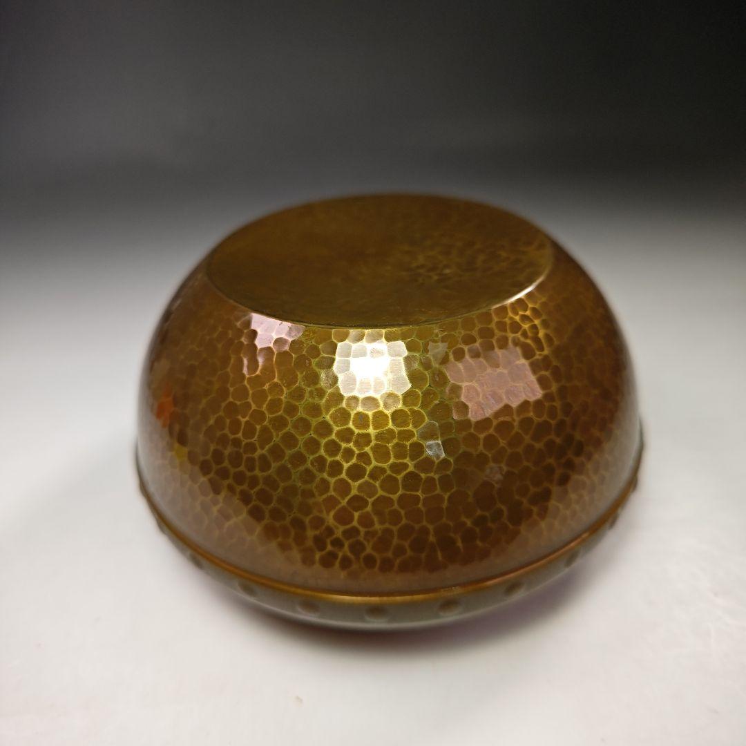 イ550 建水『唐銅風炉師　黒瀬宗康』『鵬雲斎好　モール　累坐建水　共箱』茶道具