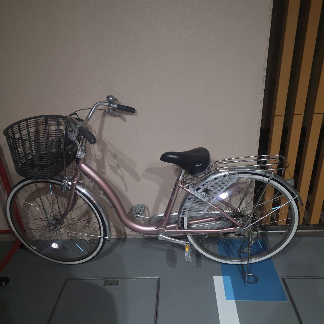 ピンク シティサイクル 前バスケット付き 広島市引取可能な方のみ