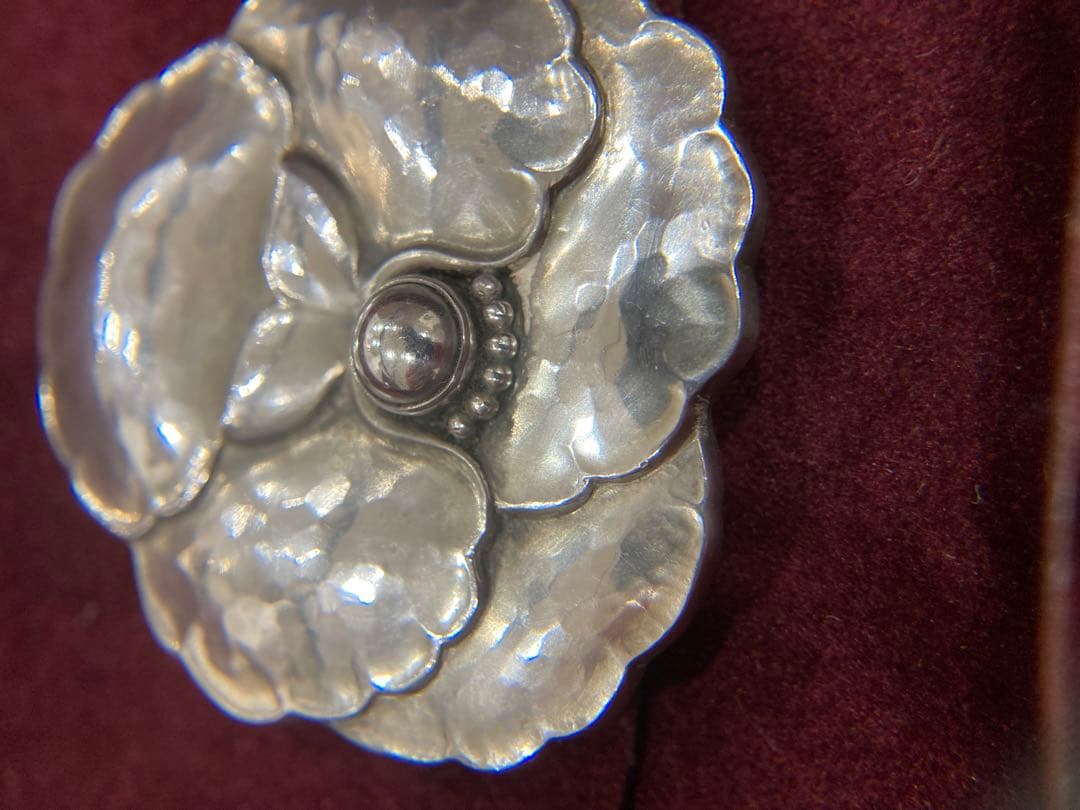 美品 ジョージジェンセン ブローチ フラワー 113 ヴィンテージ 925