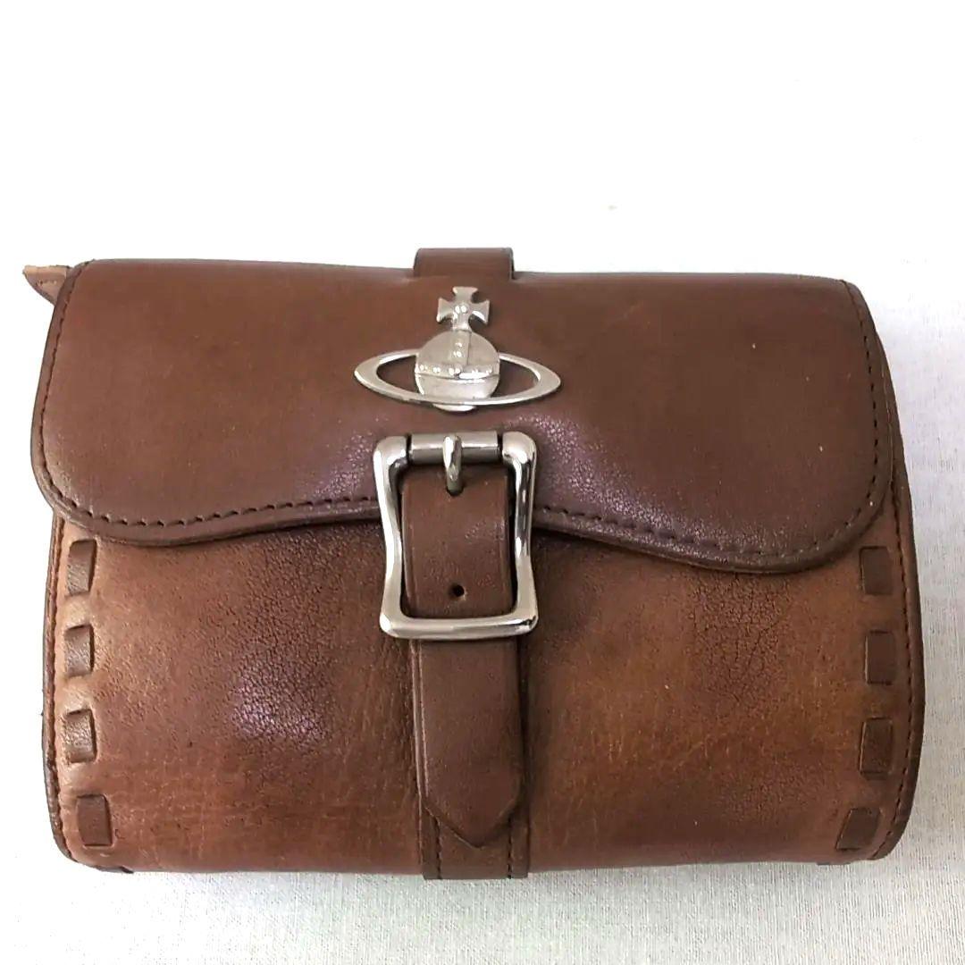 Vivienne Westwood 本革 折り財布 ブラウン 使用感あり d51