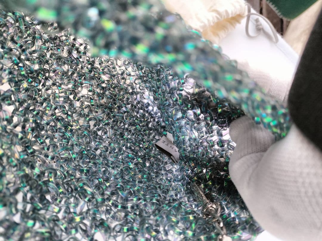 美品　ANTEPRIMA アンテプリマ ワイヤーバッグ 　ブルー　グリーン