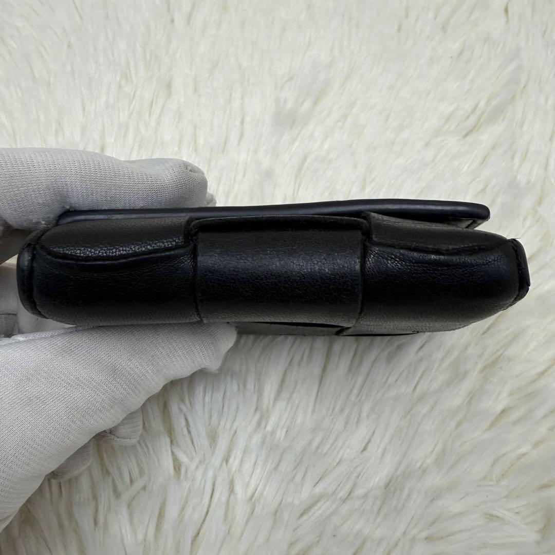 ✨美品✨ ボッテガヴェネタ 三つ折り 財布 カセット ブラック レザー