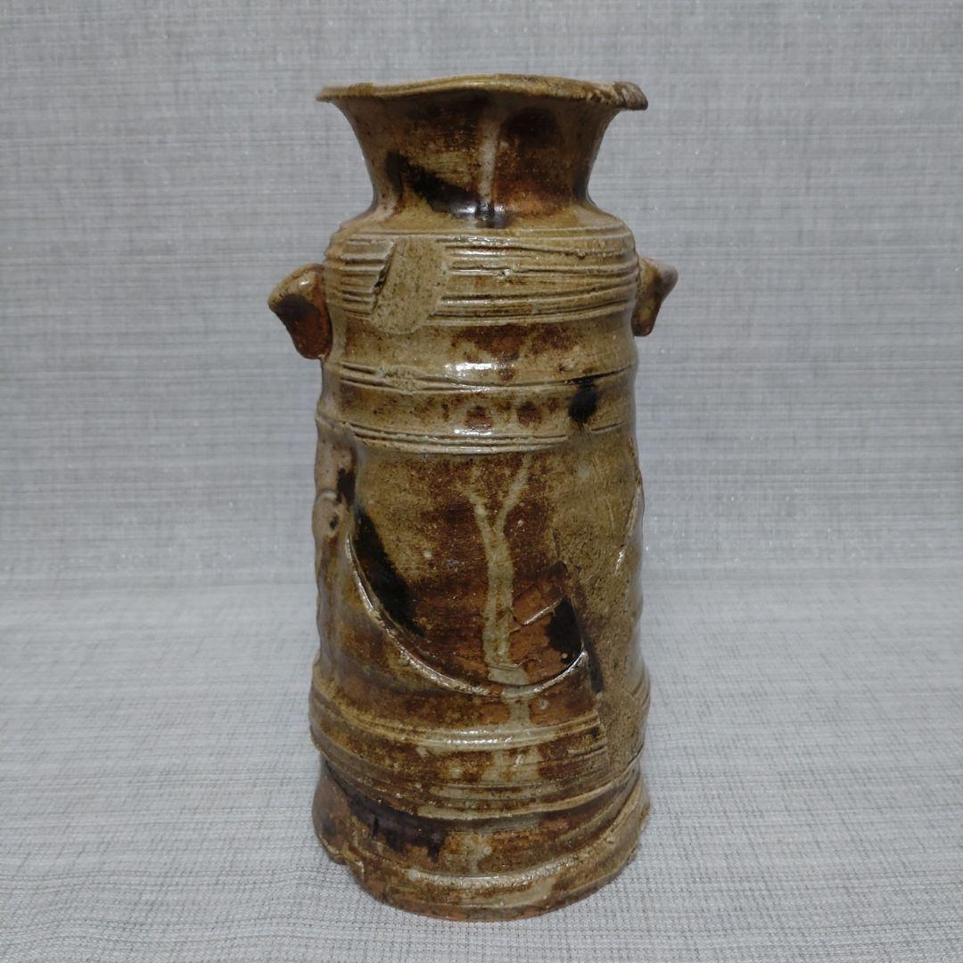 美濃伊賀　花入　山月窯　川本了生　茶道具　共箱・共布あり