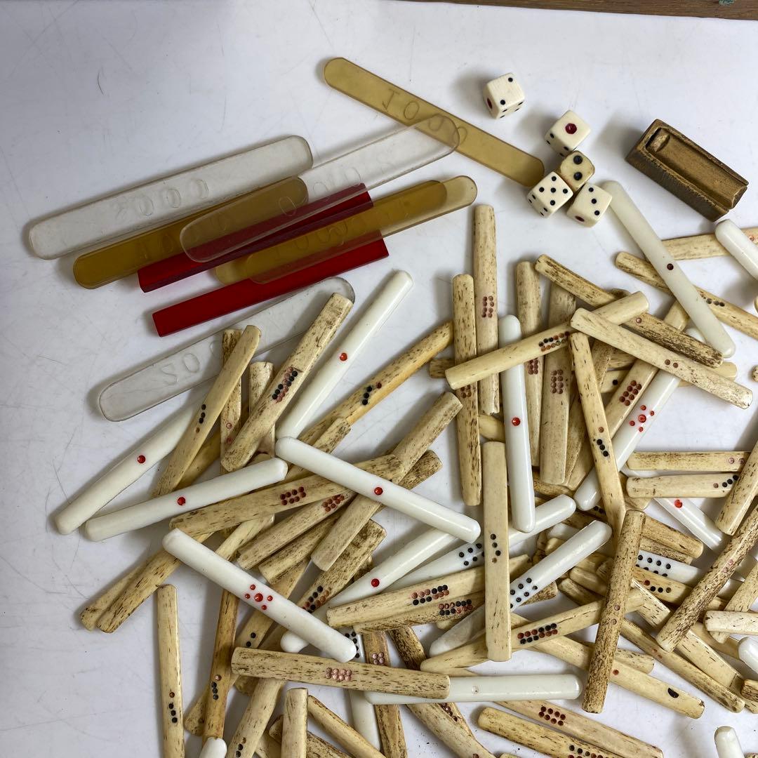 中国古玩 玉壷清玩 唐木入・骨製 麻雀牌 東キ8-0124☆2F トヒトオ