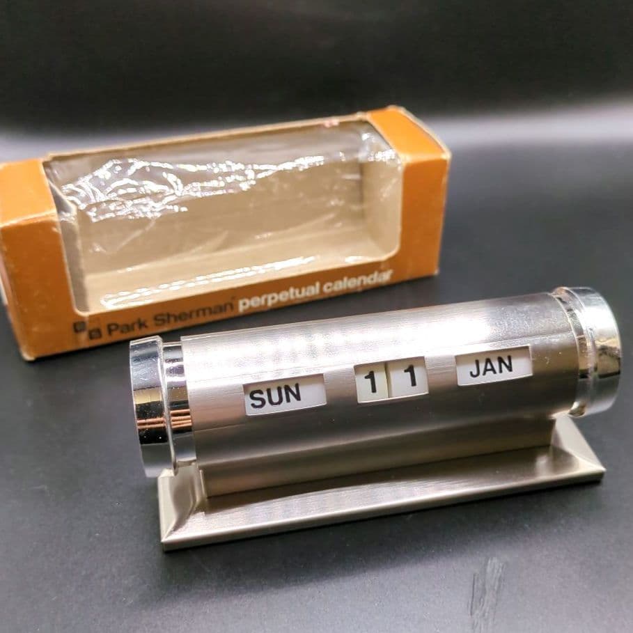 パークシャーマン 卓上デスクカレンダー ヴィンテージ レトロ 箱付き