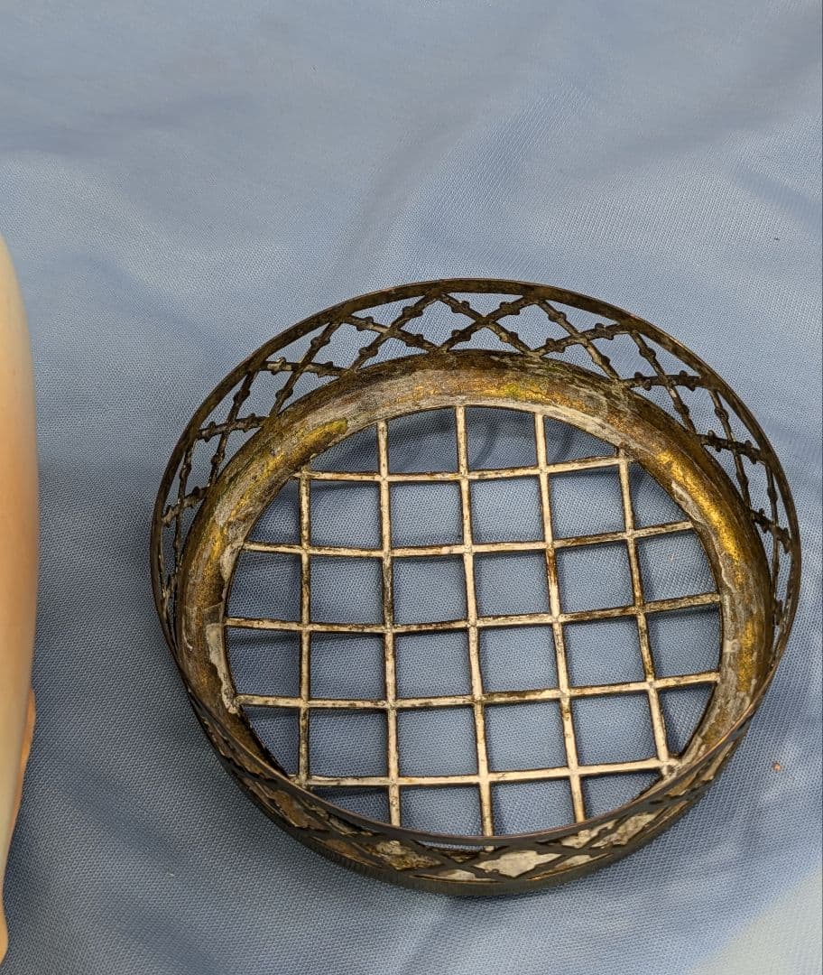 英国 アンティーク 陶器製 花器 一部ハンドペイント