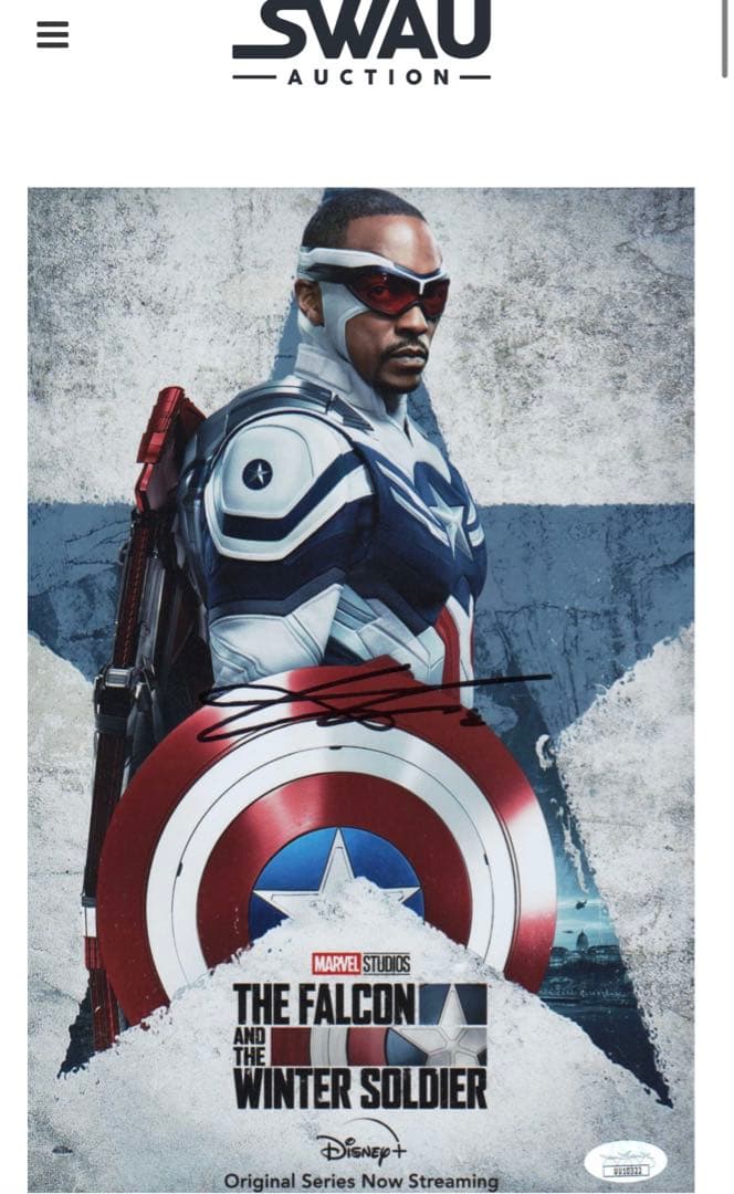 アンソニーマッキー　直筆サイン　SWAU キャプテンアメリカ