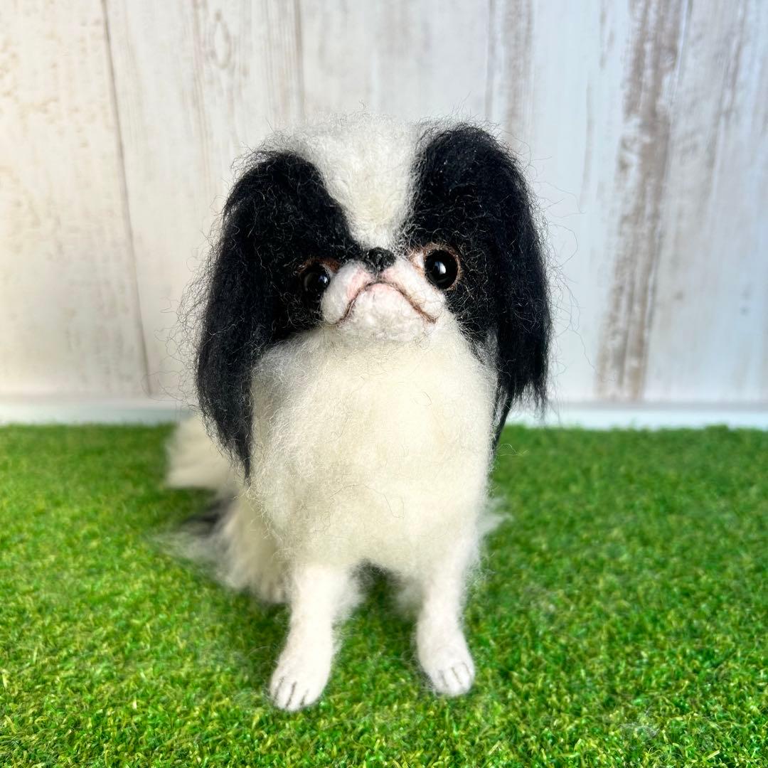 即購入可能。羊毛フェルト【狆】犬　※他にオーダー受付中です。