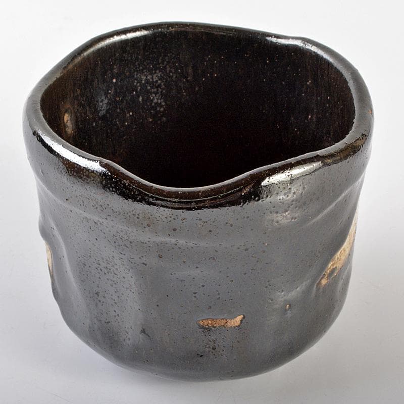 茶道具　尾形乾山造　富士図　黒筒茶碗　極め箱　M　R6620