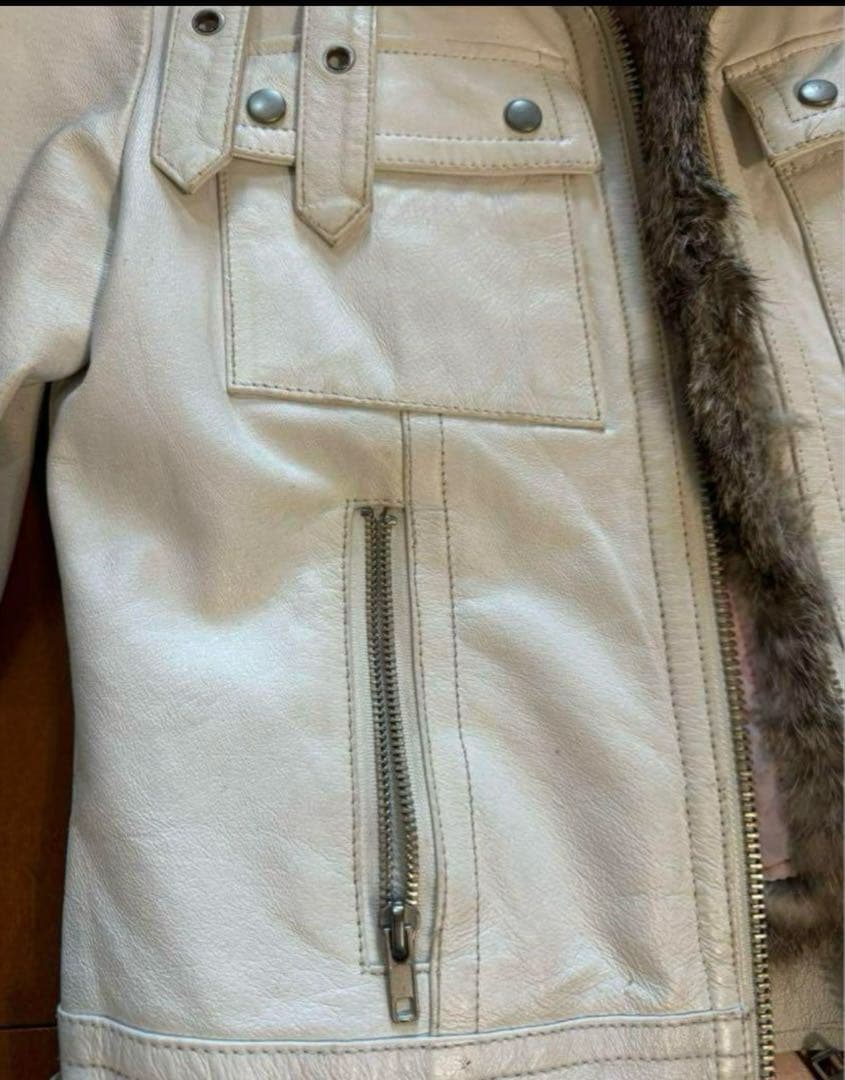 Glam 2nd y2kホワイトファージャケット