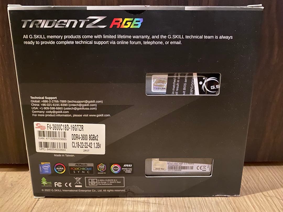 【新品】 G.Skill メモリ DDR4-3600 8GB×2