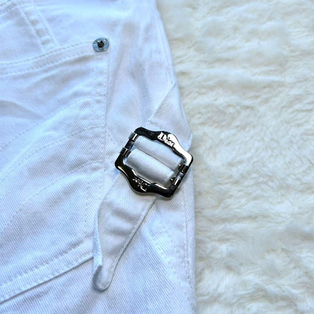 美品 ディオール タイトスカート オフホワイト デニム ビジュー y2k 38