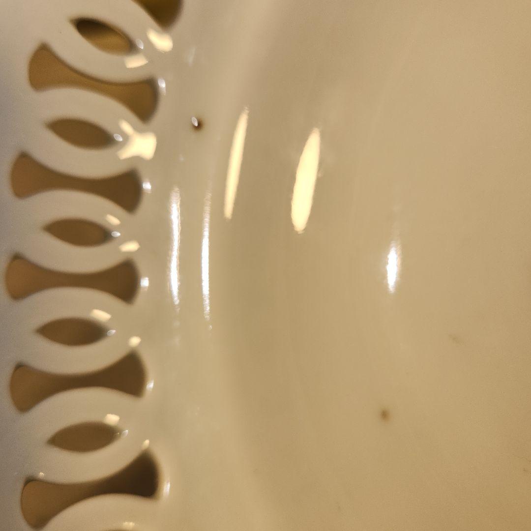 柿右衛門　濁し手　透縁鉢　角福印　金直し有　骨董