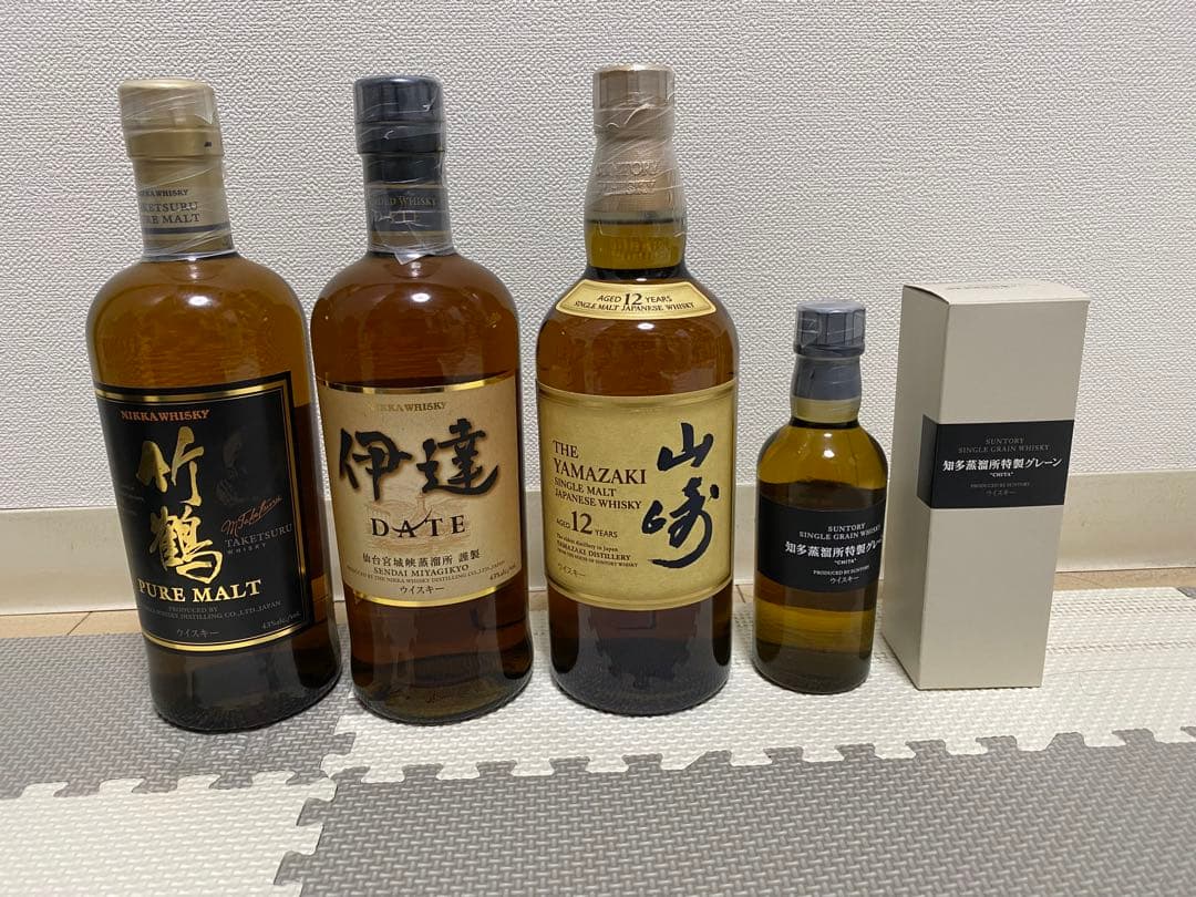 ウイスキー　山崎12年 竹鶴　伊達　知多蒸溜所特製グレーン　オールドボトル　古酒