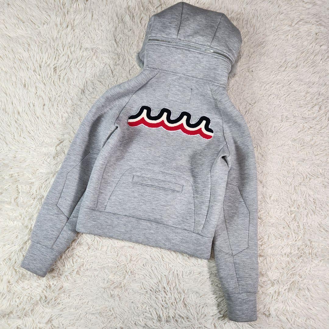 美品 ムータマリン ボンディングパーカー 2way ビッグロゴ ダブルジップ