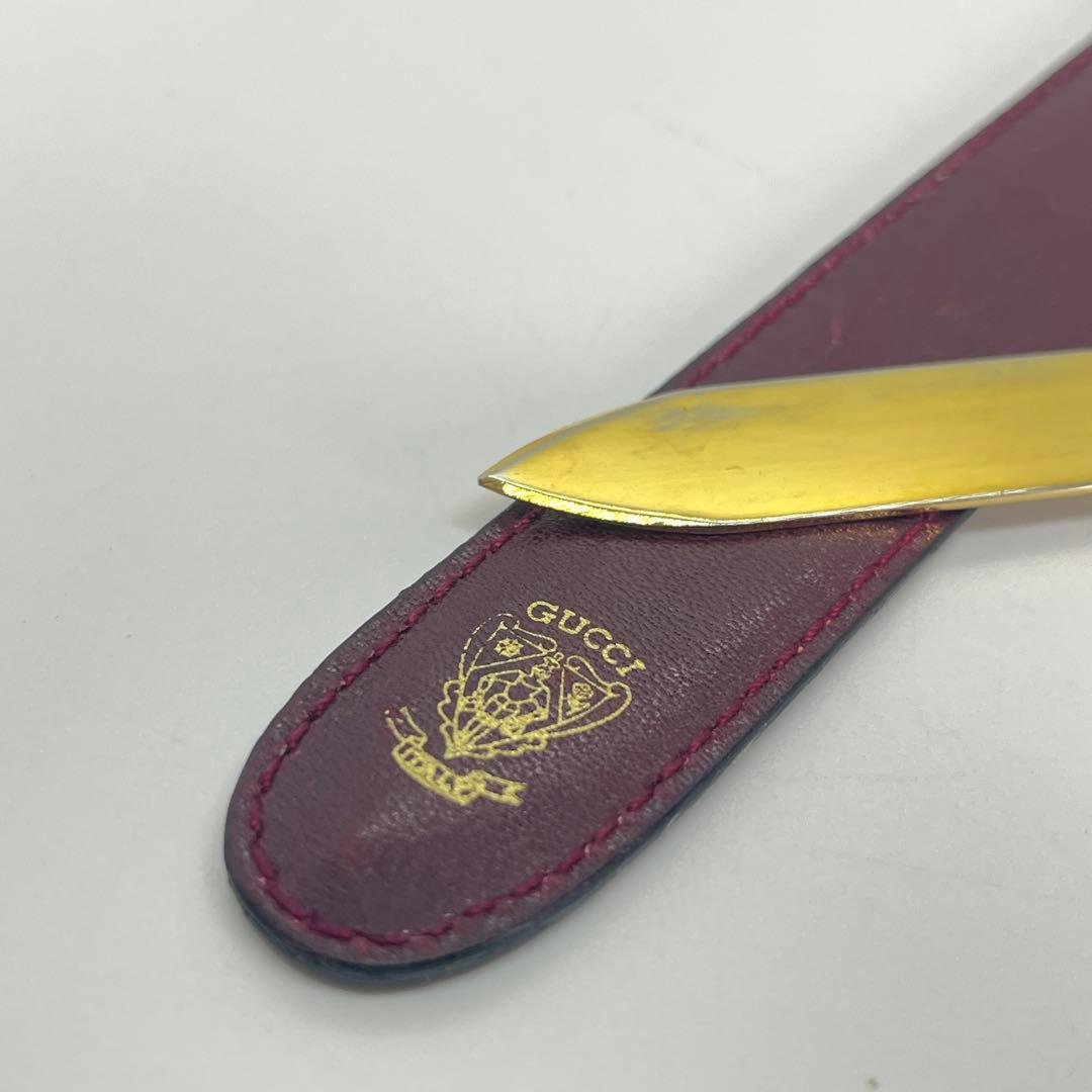 GUCCI グッチ ペーパーナイフ ヴィンテージ ゴールド ボルドー