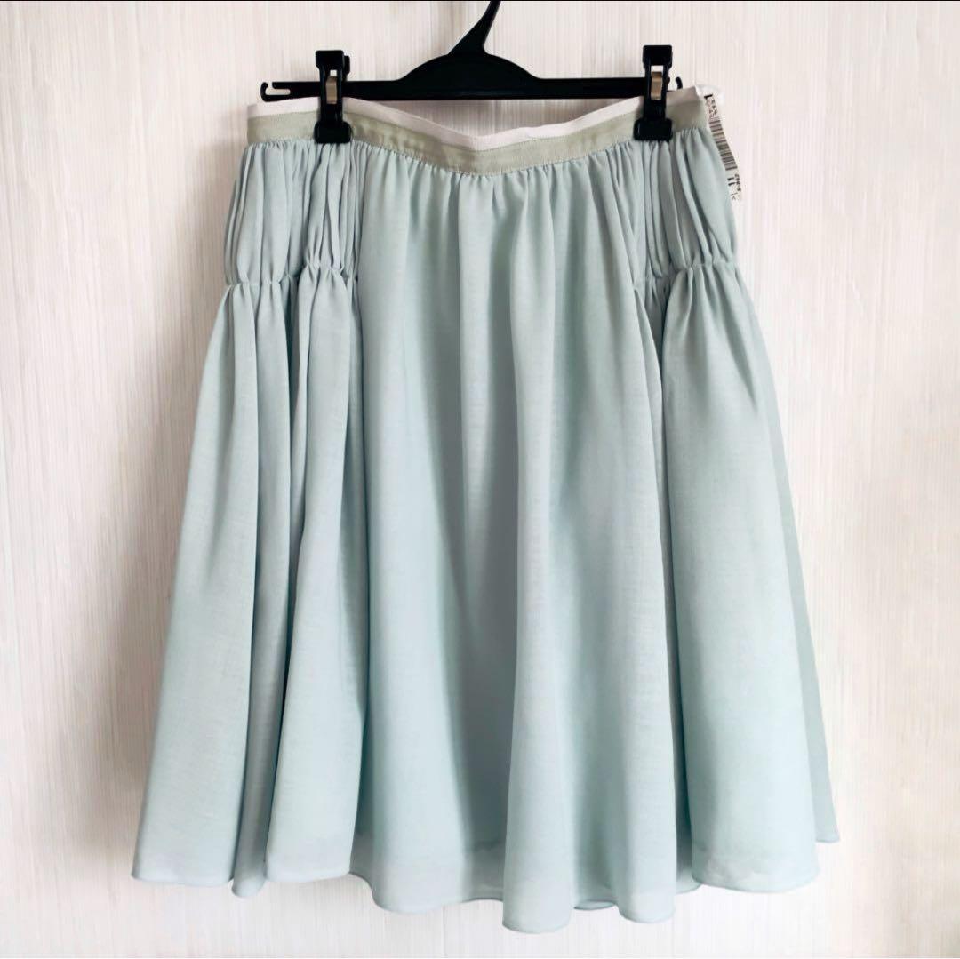 【現行！美品】フォクシー フレアスカート シフォン ミント サイズL