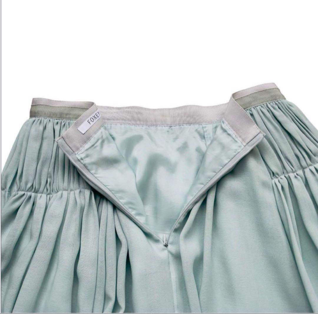 【現行！美品】フォクシー フレアスカート シフォン ミント サイズL