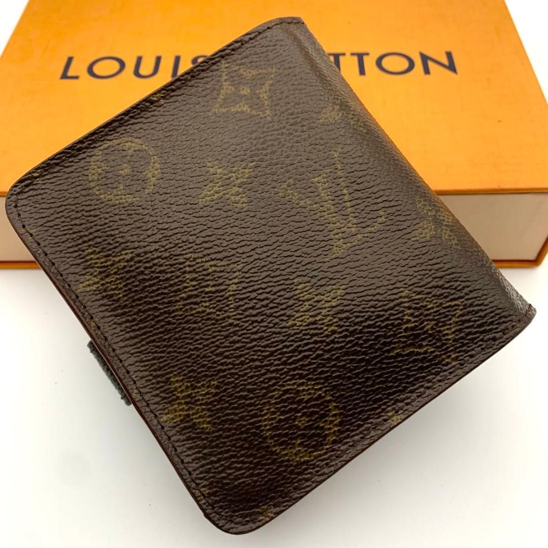 鑑定済み ルイヴィトン コンパクトジップ 二つ折り モノグラム ミニ 小型 財布