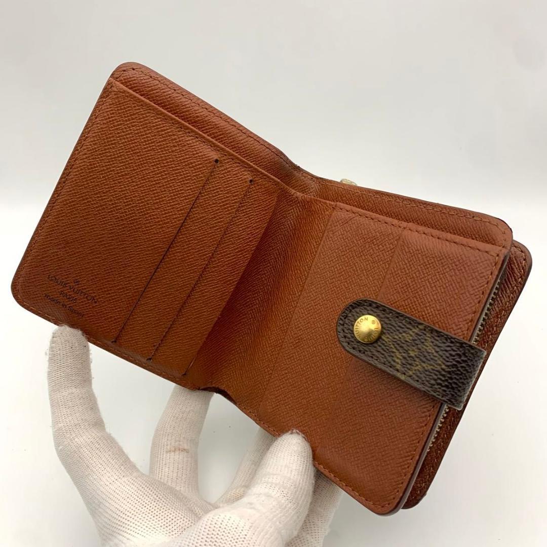 鑑定済み ルイヴィトン コンパクトジップ 二つ折り モノグラム ミニ 小型 財布