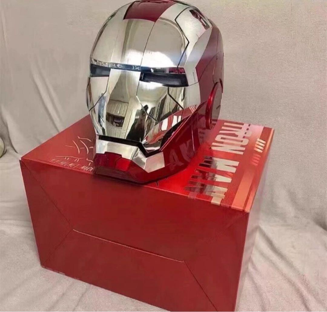 新品AUTOKINGアイアンマン マーク5 MK5 ヘルメット マスク 銀