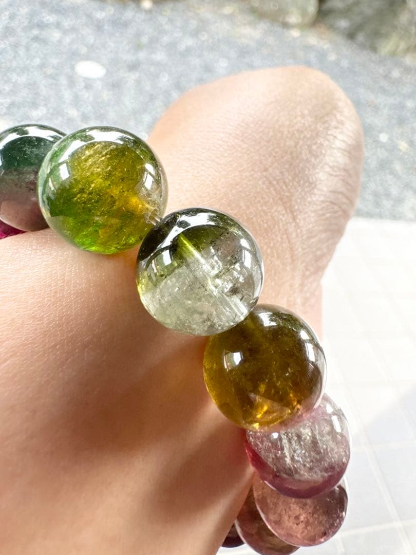 ウォーターメロントルマリン 13.5mm 大玉 ブレスレット 天然石 トルマリン