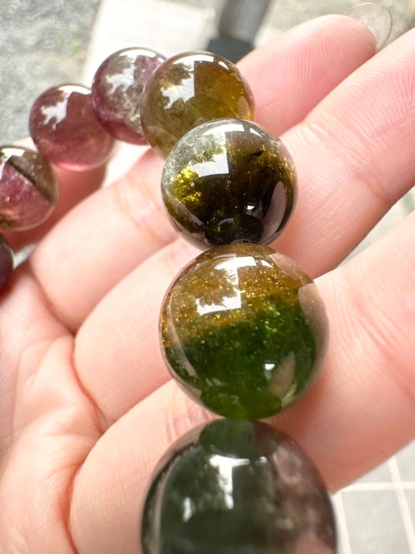 ウォーターメロントルマリン 13.5mm 大玉 ブレスレット 天然石 トルマリン