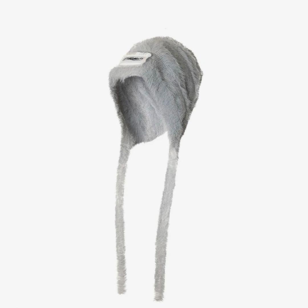 帽子 THEREDTHREAD S fuzzy knit beanie gray