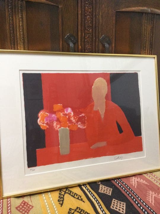 ベルナール・カトラン　リトグラフ　サインあり　ED 27／175 大きめ　額装